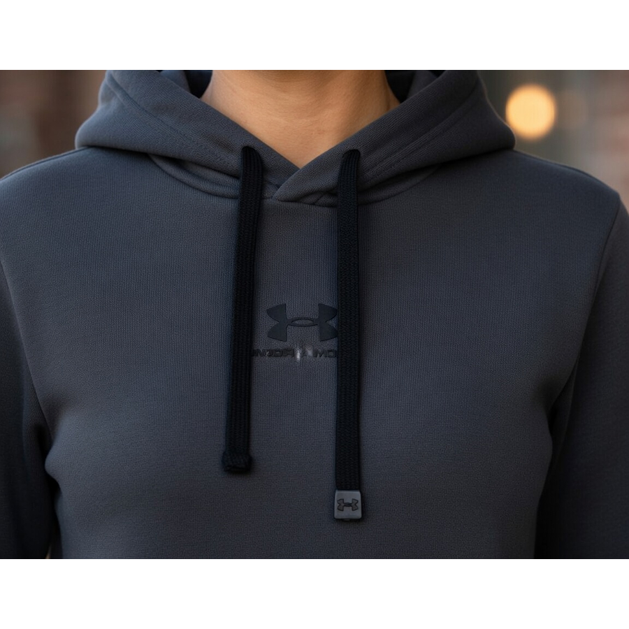 Polerón Under Armour Rival Terry Mujer Gris – Capa Media Liviana para Entrenar y Uso Diario