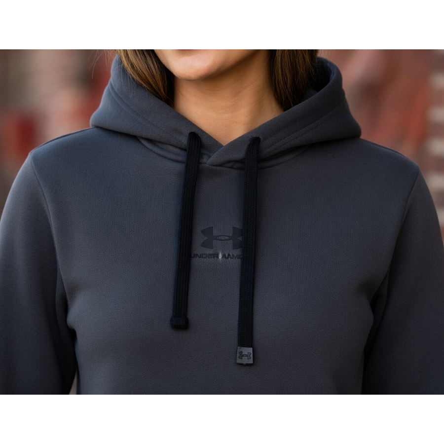 Polerón Under Armour Rival Terry Mujer Gris – Capa Media Liviana para Entrenar y Uso Diario