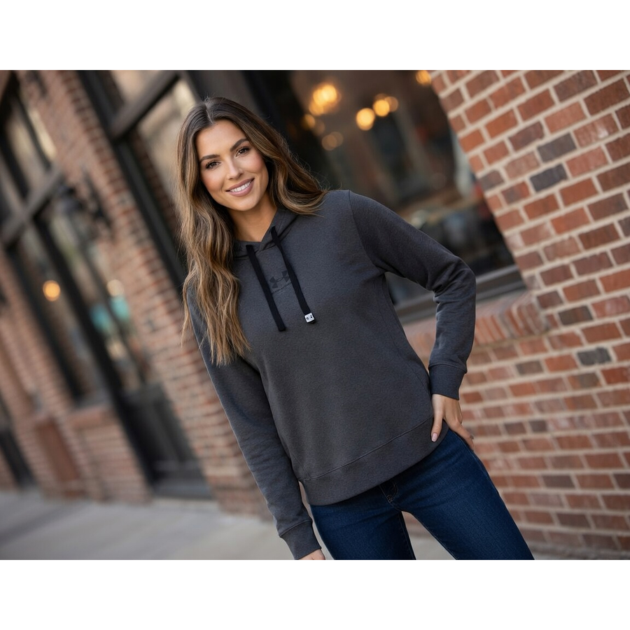 Polerón Under Armour Rival Terry Mujer Gris – Capa Media Liviana para Entrenar y Uso Diario