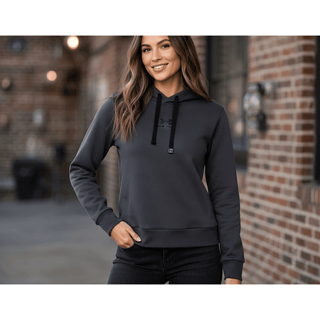 Polerón Under Armour Rival Terry Mujer Gris – Capa Media Liviana para Entrenar y Uso Diario