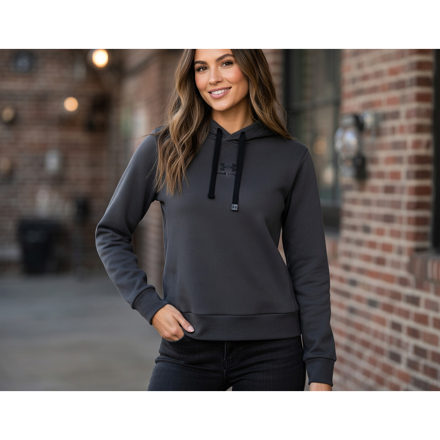 Polerón Under Armour Rival Terry Mujer Gris – Capa Media Liviana para Entrenar y Uso Diario