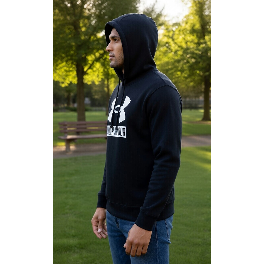Polerón Under Armour Rival Terry Logo Hombre – Hoodie Liviano de Uso Diario