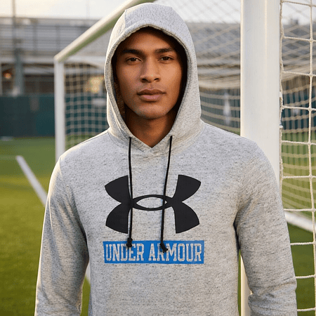 Polerón Under Armour Rival Terry Logo Hombre – Hoodie Liviano de Uso Diario 1370390-112