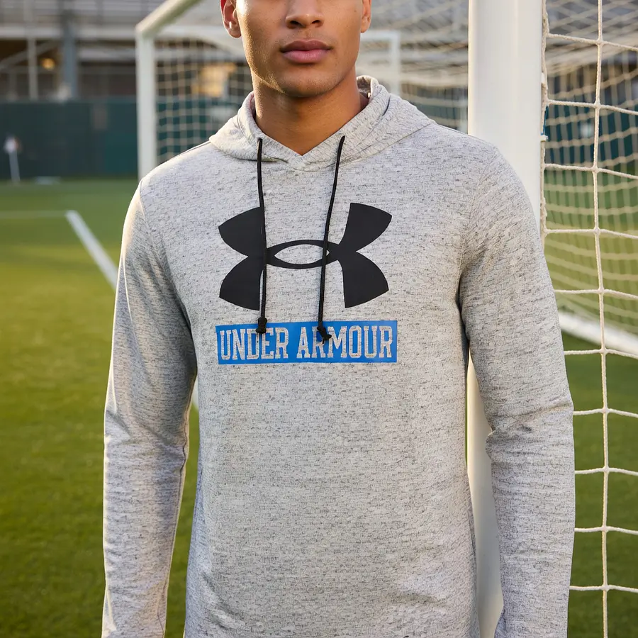 Polerón Under Armour Rival Terry Logo Hombre – Hoodie Liviano de Uso Diario 1370390-112