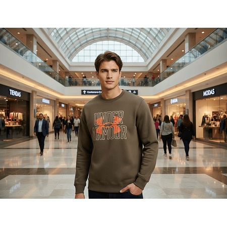 Polerón Under Armour Rival Terry Crew Hombre Verde 1370391-361 – Sweatshirt Liviano de Uso Diario