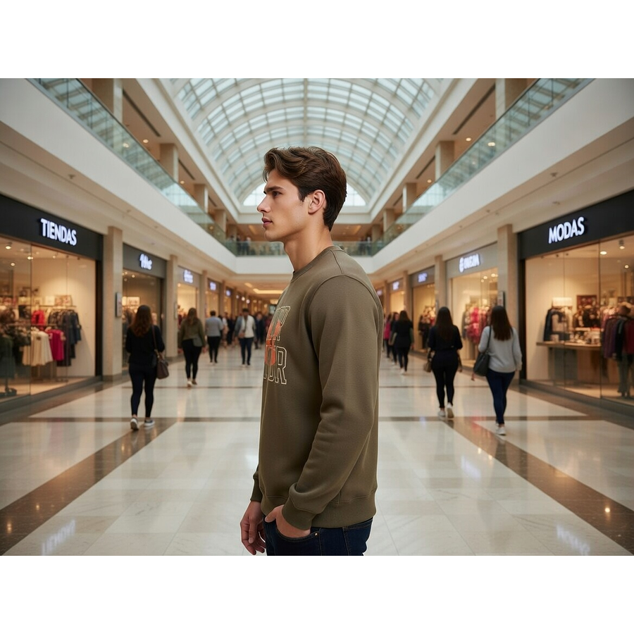 Polerón Under Armour Rival Terry Crew Hombre Verde 1370391-361 – Sweatshirt Liviano de Uso Diario