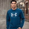 Polerón Under Armour Rival Terry Crew Hombre Azul – Sweatshirt Liviano 1370391-458