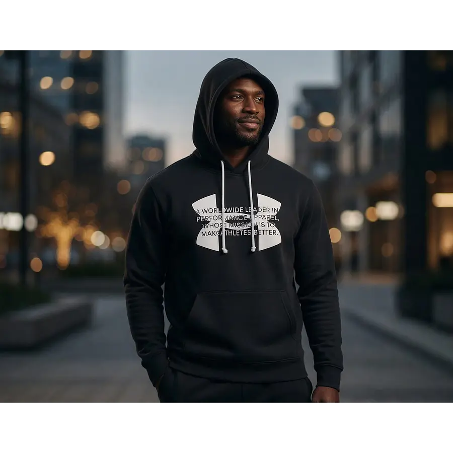 Polerón Under Armour Rival Terry Hombre Negro Capa Media Liviana de Uso Diario 1373382-001