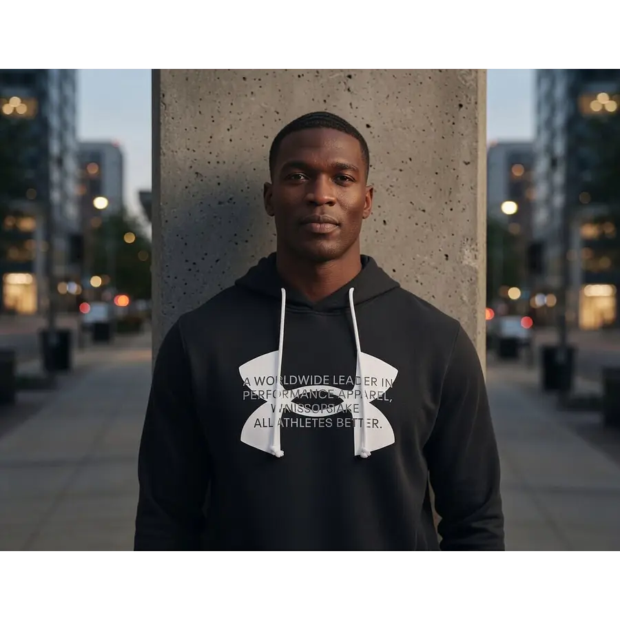 Polerón Under Armour Rival Terry Hombre Negro Capa Media Liviana de Uso Diario 1373382-001