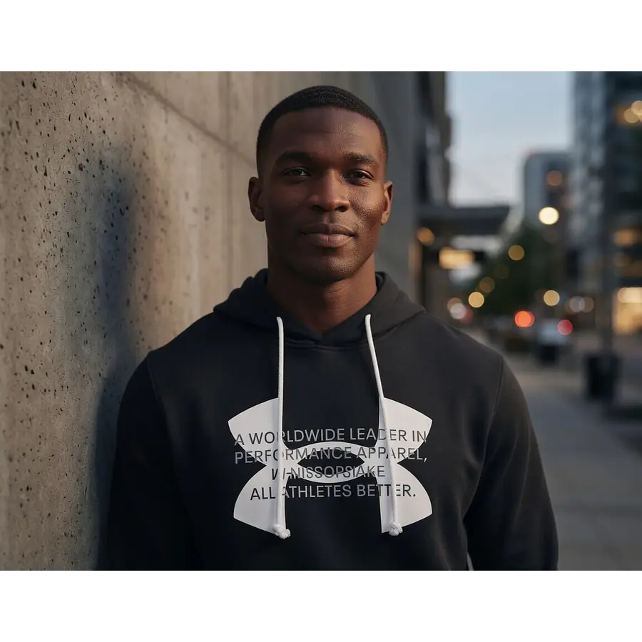 Polerón Under Armour Rival Terry Hombre Negro Capa Media Liviana de Uso Diario 1373382-001