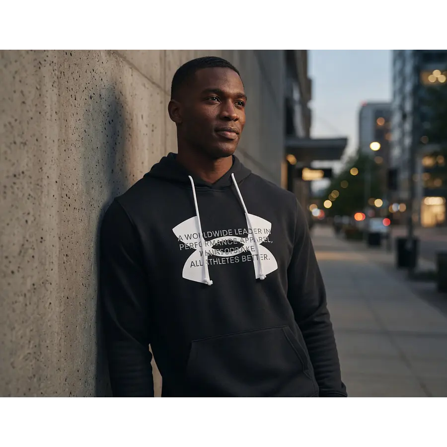 Polerón Under Armour Rival Terry Hombre Negro Capa Media Liviana de Uso Diario 1373382-001