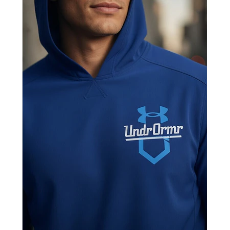 Polerón Under Armour Cage Hombre con Capucha Capa Liviana Elástica para Entrenamiento 1374376-400