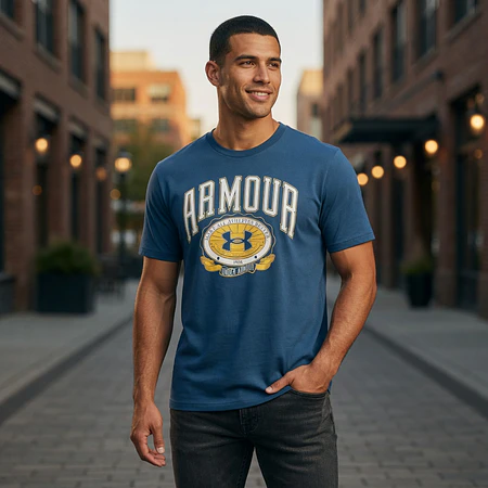Polera Under Armour Collegiate Crest Hombre – Polera Algodón Estilo Clásico 1379537-427