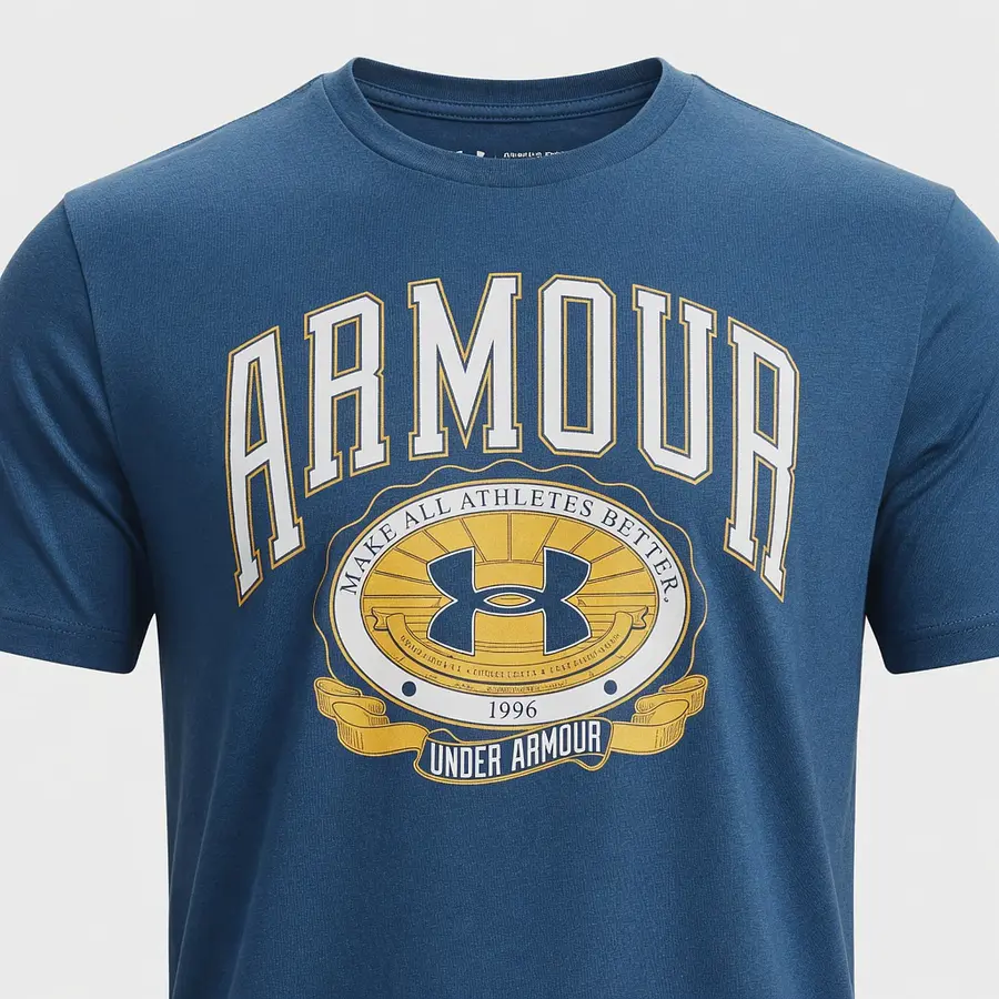 Polera Under Armour Collegiate Crest Hombre – Polera Algodón Estilo Clásico 1379537-427