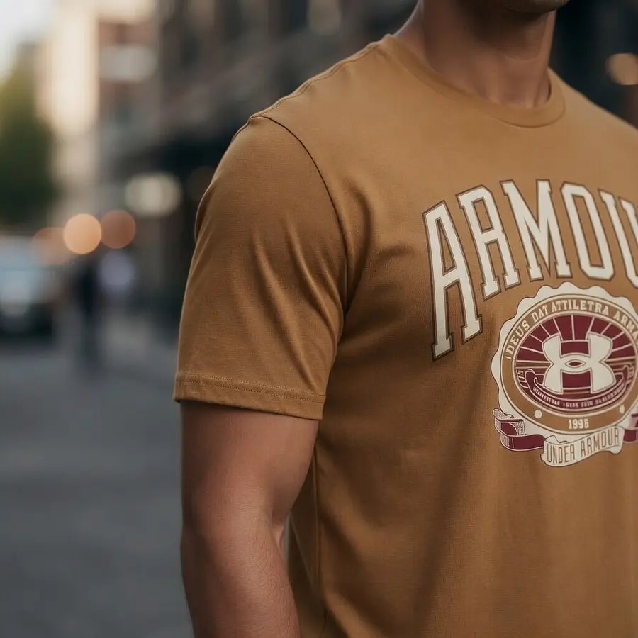 Polera Under Armour Collegiate Crest Hombre Loose Fit – Algodón Premium Cómoda 1379537-707