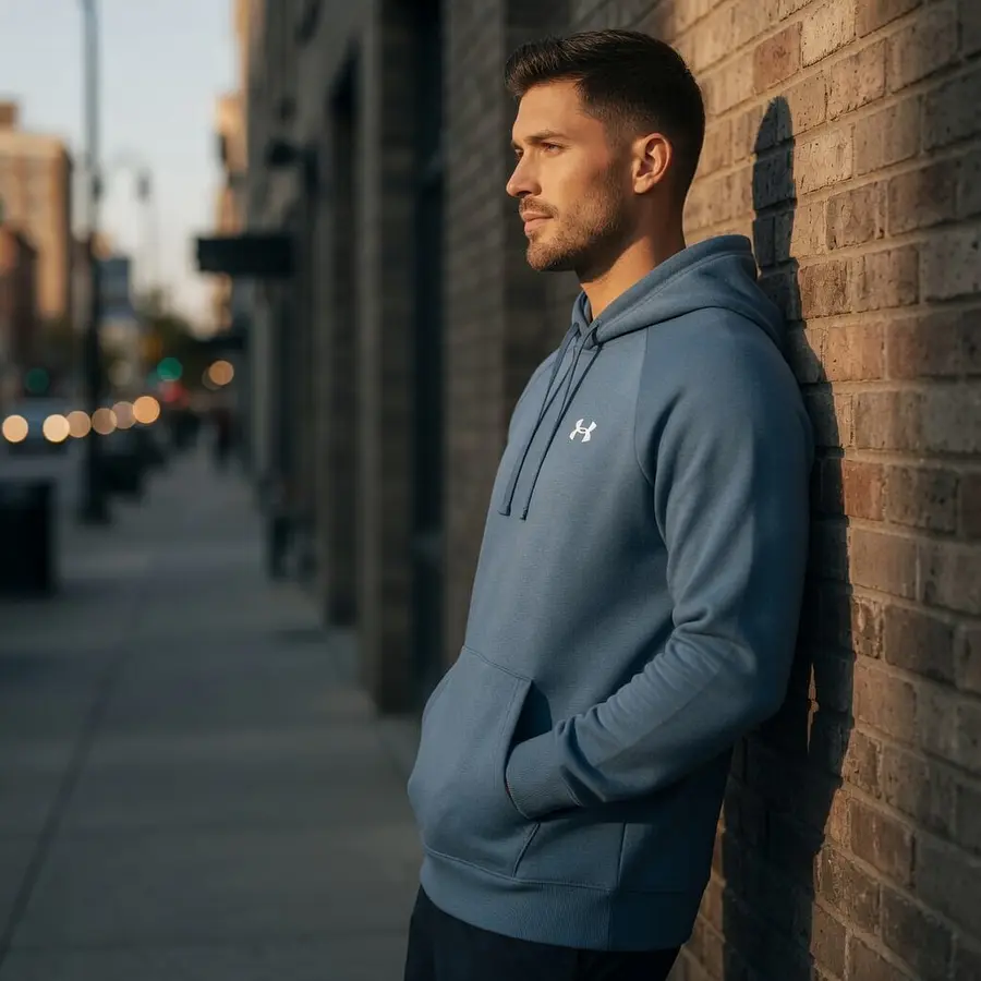 Polerón Under Armour Rival Fleece Hombre Azul 1379861-414 – Abrigo Funcional que Sí Se Usa