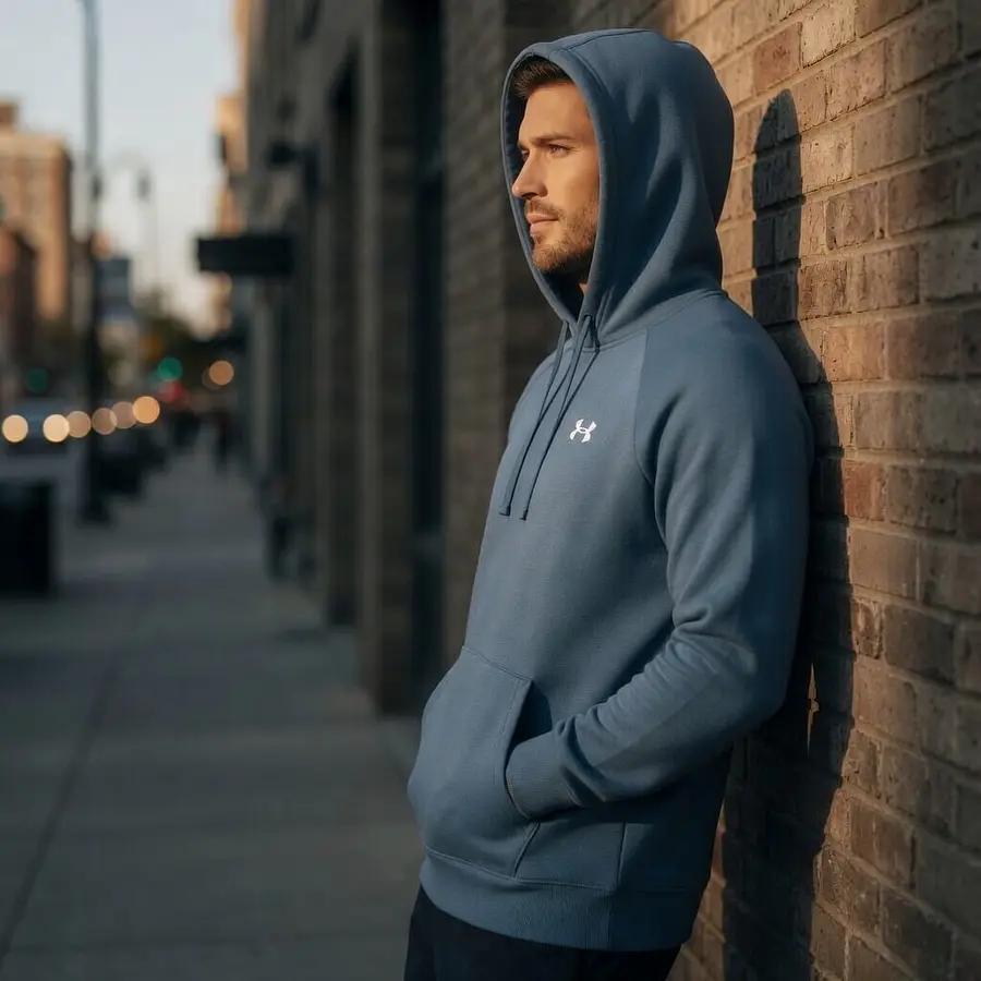 Polerón Under Armour Rival Fleece Hombre Azul 1379861-414 – Abrigo Funcional que Sí Se Usa