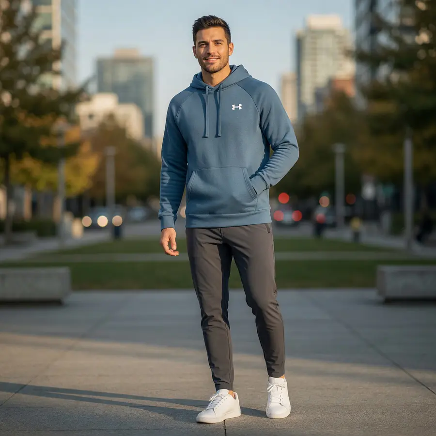 Polerón Under Armour Rival Fleece Hombre Azul 1379861-414 – Abrigo Funcional que Sí Se Usa