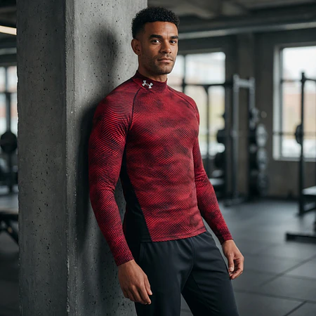 Polera Compresión Hombre Under Armour ColdGear Infrared DSG Print 1381742-600 – Base Layer Térmica de Alto Rendimiento