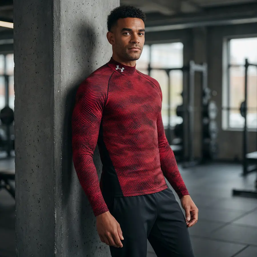 Polera Compresión Hombre Under Armour ColdGear Infrared DSG Print 1381742-600 – Base Layer Térmica de Alto Rendimiento
