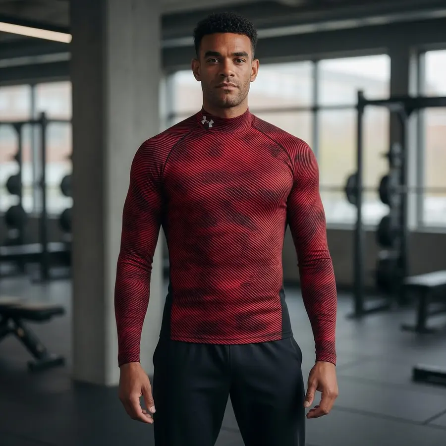 Polera Compresión Hombre Under Armour ColdGear Infrared DSG Print 1381742-600 – Base Layer Térmica de Alto Rendimiento