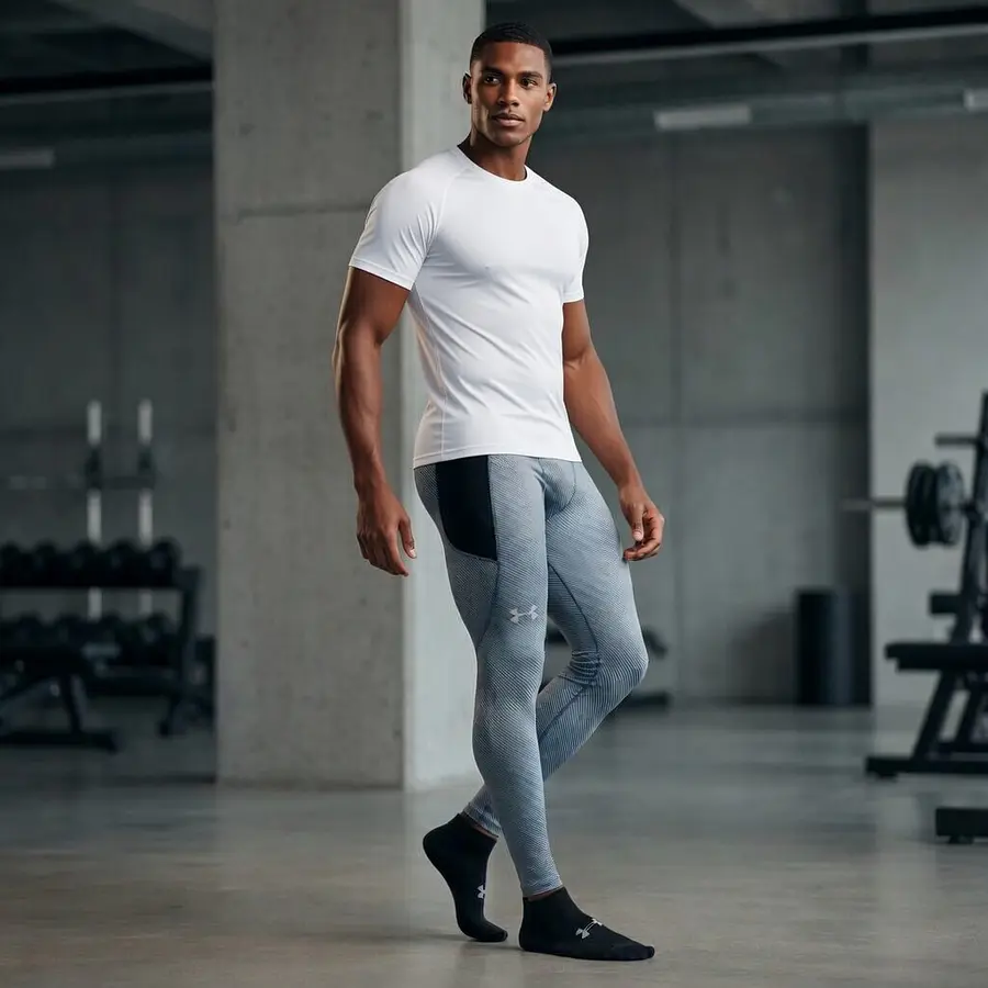 Calzas Compresión Hombre Under Armour ColdGear Infrared Grid Print 1381747-044 – Base Layer Térmica Inferior de Alto Rendimiento