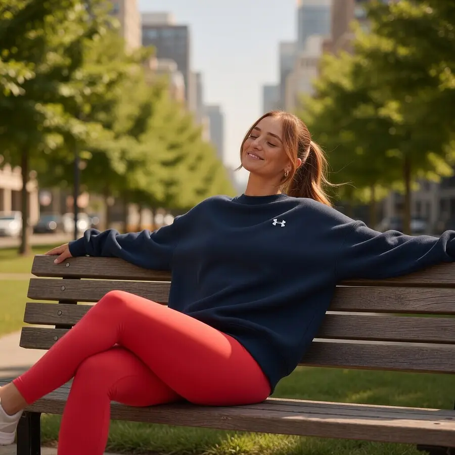 Polerón Mujer Under Armour Rival Fleece Oversized Crew 1387235-410 – Abrigo Relajado que Sí Funciona en Uso Diario