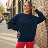 Polerón Mujer Under Armour Rival Fleece Oversized Crew 1387235-410 – Abrigo Relajado que Sí Funciona en Uso Diario