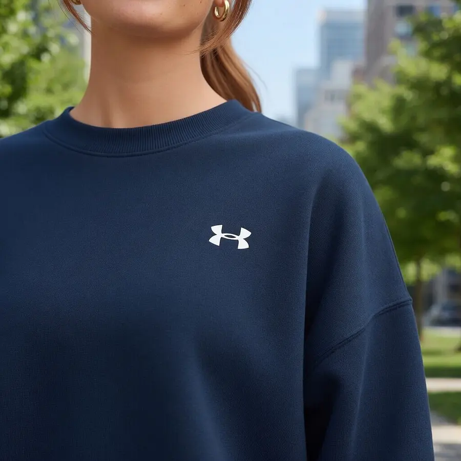 Polerón Mujer Under Armour Rival Fleece Oversized Crew 1387235-410 – Abrigo Relajado que Sí Funciona en Uso Diario