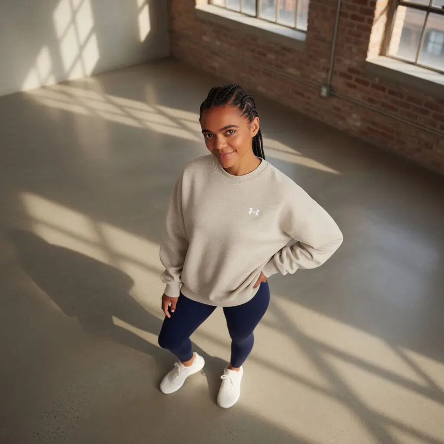 Polerón Mujer Under Armour Rival Fleece Oversized Crew 1387235-783 – Abrigo Relajado que Sí Funciona en Uso Diario