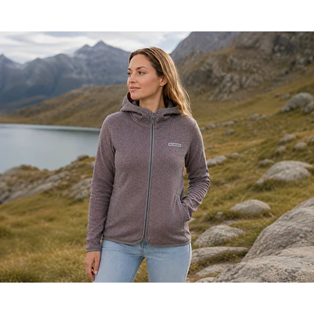 Polerón Polar Mujer Columbia Almond Creek Full Zip Térmico Outdoor – Capa Intermedia Real para Frío Diario y Movimiento