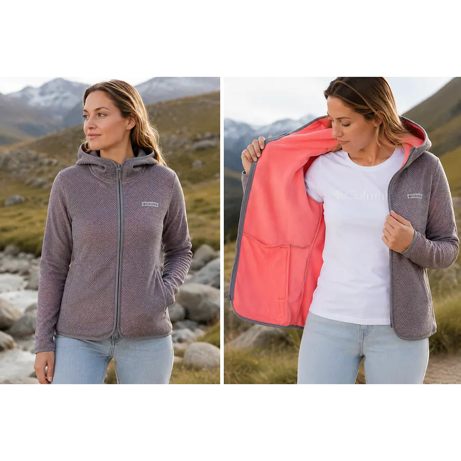 Polerón Polar Mujer Columbia Almond Creek Full Zip Térmico Outdoor – Capa Intermedia Real para Frío Diario y Movimiento