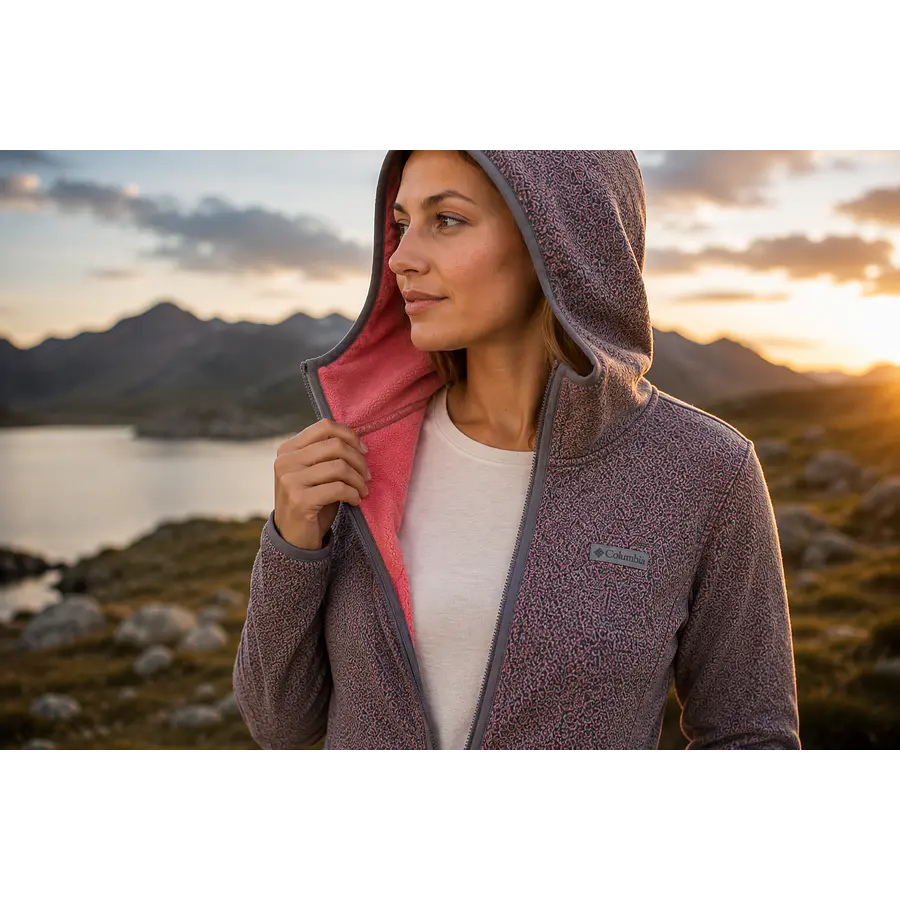 Polerón Polar Mujer Columbia Almond Creek Full Zip Térmico Outdoor – Capa Intermedia Real para Frío Diario y Movimiento