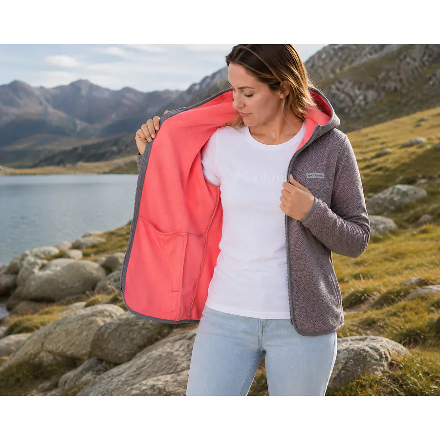 Polerón Polar Mujer Columbia Almond Creek Full Zip Térmico Outdoor – Capa Intermedia Real para Frío Diario y Movimiento