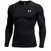 Polera Manga Larga Under Armour HeatGear Hombre Negra – Primera Capa Deportiva de Alto Rendimiento y Control de Temperatura