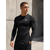 Polera Manga Larga Under Armour HeatGear Hombre Negra – Primera Capa Deportiva de Alto Rendimiento y Control de Temperatura