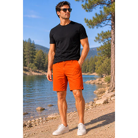 Bermuda Dockers Alpha Slim Fit Hombre Naranja – Short Casual Masculino de Mejor Calce y Menos Exceso