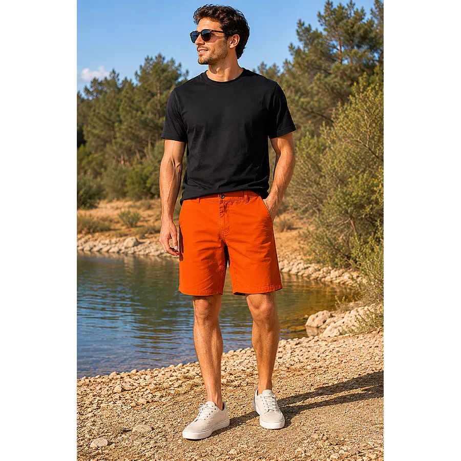 Bermuda Dockers Alpha Slim Fit Hombre Naranja – Short Casual Masculino de Mejor Calce y Menos Exceso