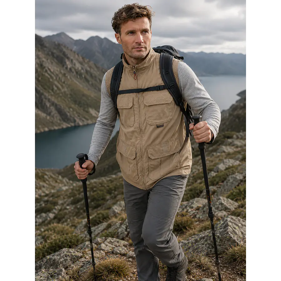Chaleco Outdoor Hombre Northland Pro Dry Mount Sesame – Ligero, Técnico y de Secado Rápido