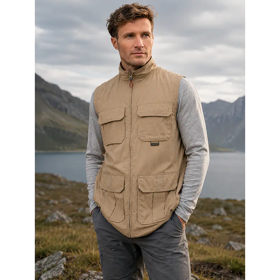 Chaleco Outdoor Hombre Northland Pro Dry Mount Sesame – Ligero, Técnico y de Secado Rápido