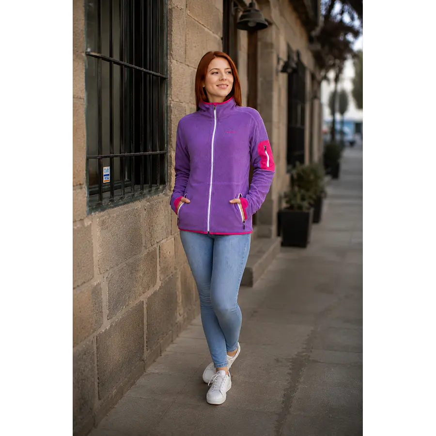 Polerón Polar Mujer Rusty MicroSoft Gardenia – Abrigo Liviano y Suave para Uso Diario Real