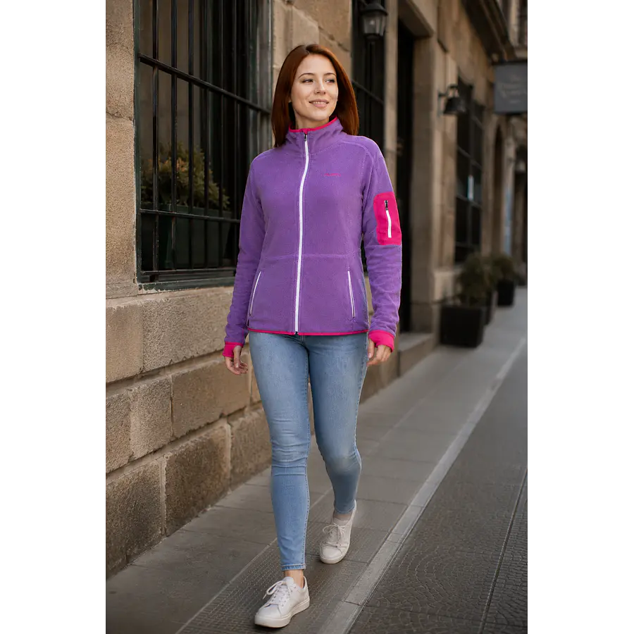 Polerón Polar Mujer Rusty MicroSoft Gardenia – Abrigo Liviano y Suave para Uso Diario Real