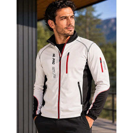 Polerón Hombre Northland Pro Str Hakon Negro/Blanco – Capa Deportiva Liviana para Movimiento Urbano y Outdoor