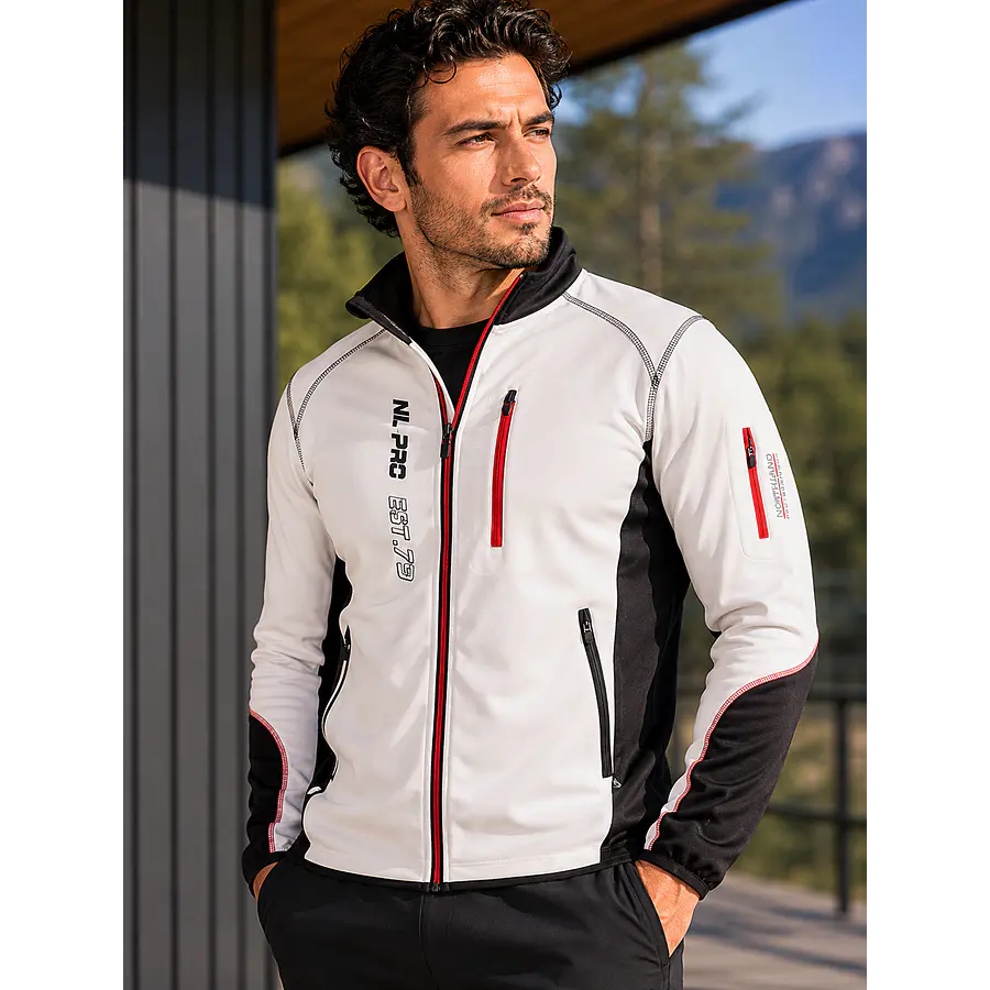 Polerón Hombre Northland Pro Str Hakon Negro/Blanco – Capa Deportiva Liviana para Movimiento Urbano y Outdoor