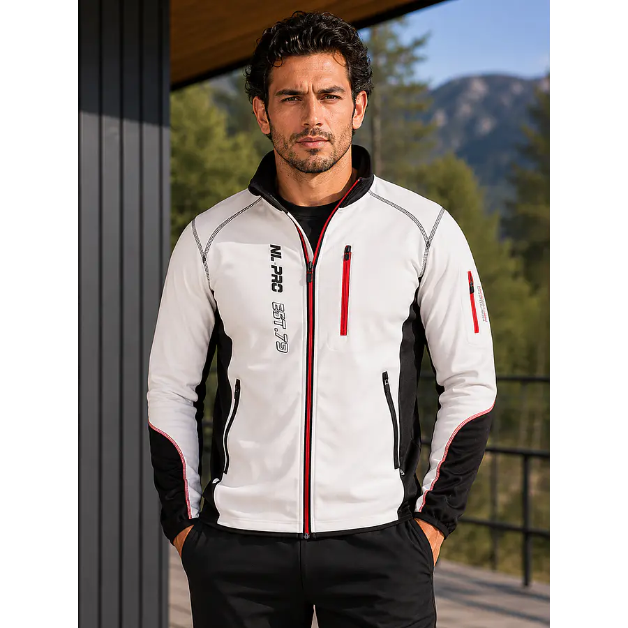 Polerón Hombre Northland Pro Str Hakon Negro/Blanco – Capa Deportiva Liviana para Movimiento Urbano y Outdoor