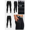 Calza Deportiva Hombre Under Armour HeatGear Armour Negra – Compresión Técnica para Training, Running y Alto Rendimiento