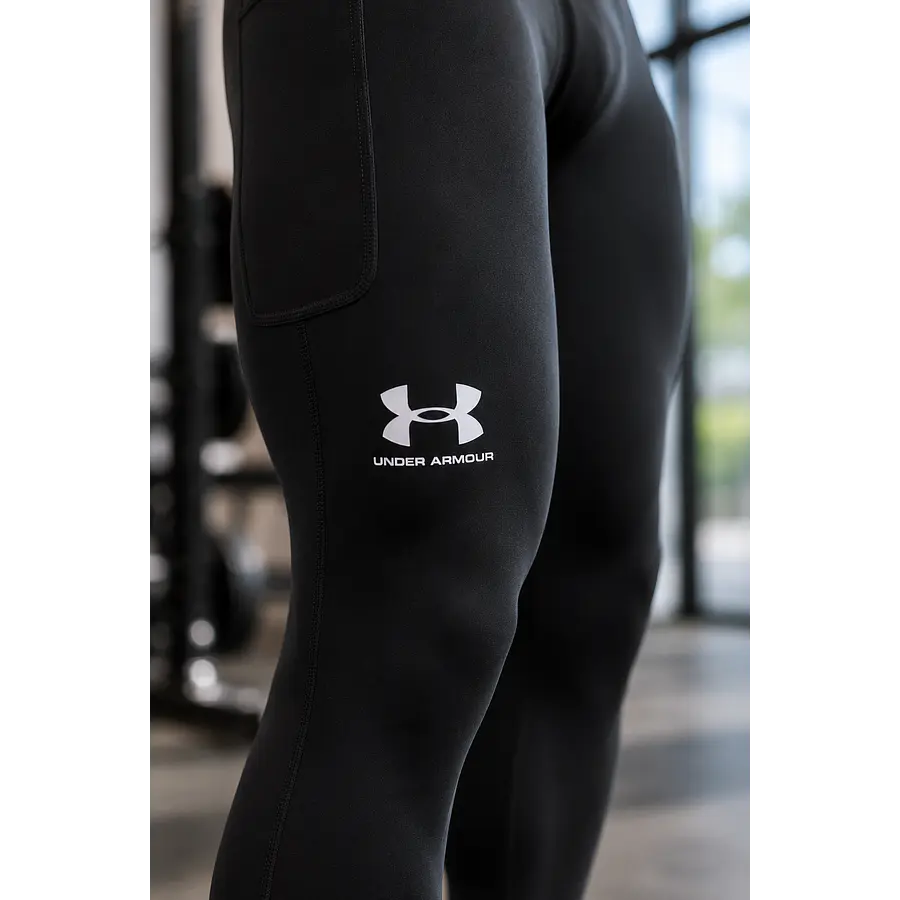 Calza Deportiva Hombre Under Armour HeatGear Armour Negra – Compresión Técnica para Training, Running y Alto Rendimiento