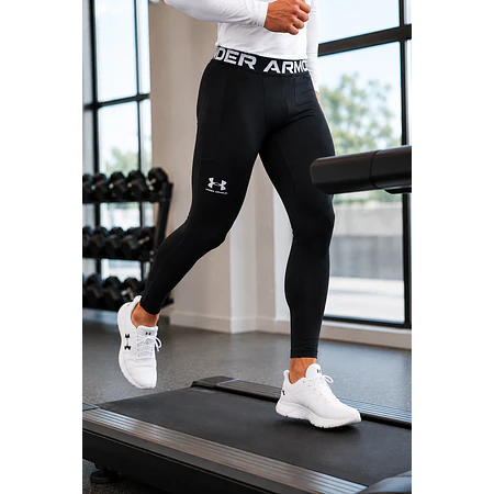 Calza Deportiva Hombre Under Armour HeatGear Armour Negra – Compresión Técnica para Training, Running y Alto Rendimiento