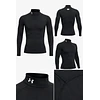 Primera Capa Under Armour HeatGear Armour Comp Mock LS Negra – Compresión Técnica para Training y Alto Rendimiento