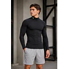 Primera Capa Under Armour HeatGear Armour Comp Mock LS Negra – Compresión Técnica para Training y Alto Rendimiento